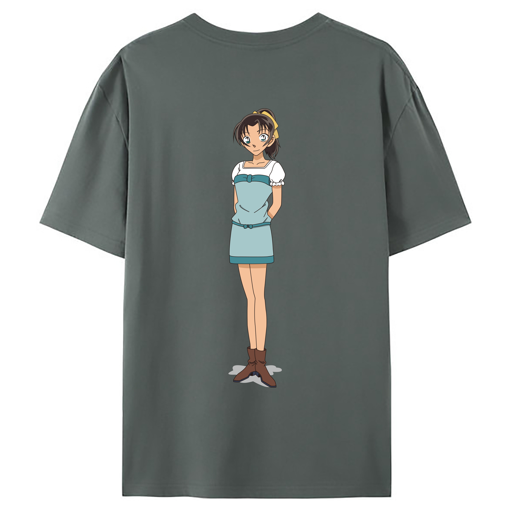 （画像用） 名探偵コナン Detective Conan 綿100％ メンズ半袖Tシャツ（バックプリント） 通気性
